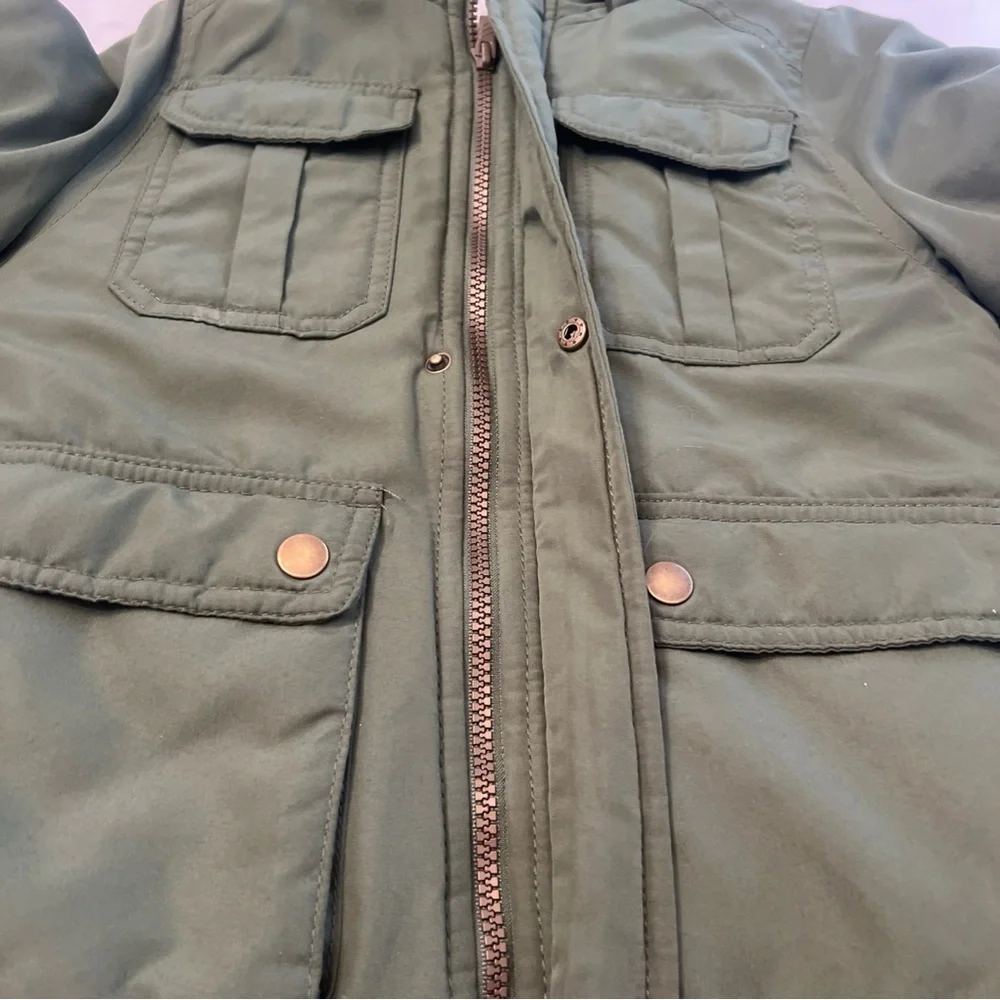Carter’s Boys Faux Fur Hooded Parka Winter Coat Green Size M 5/6